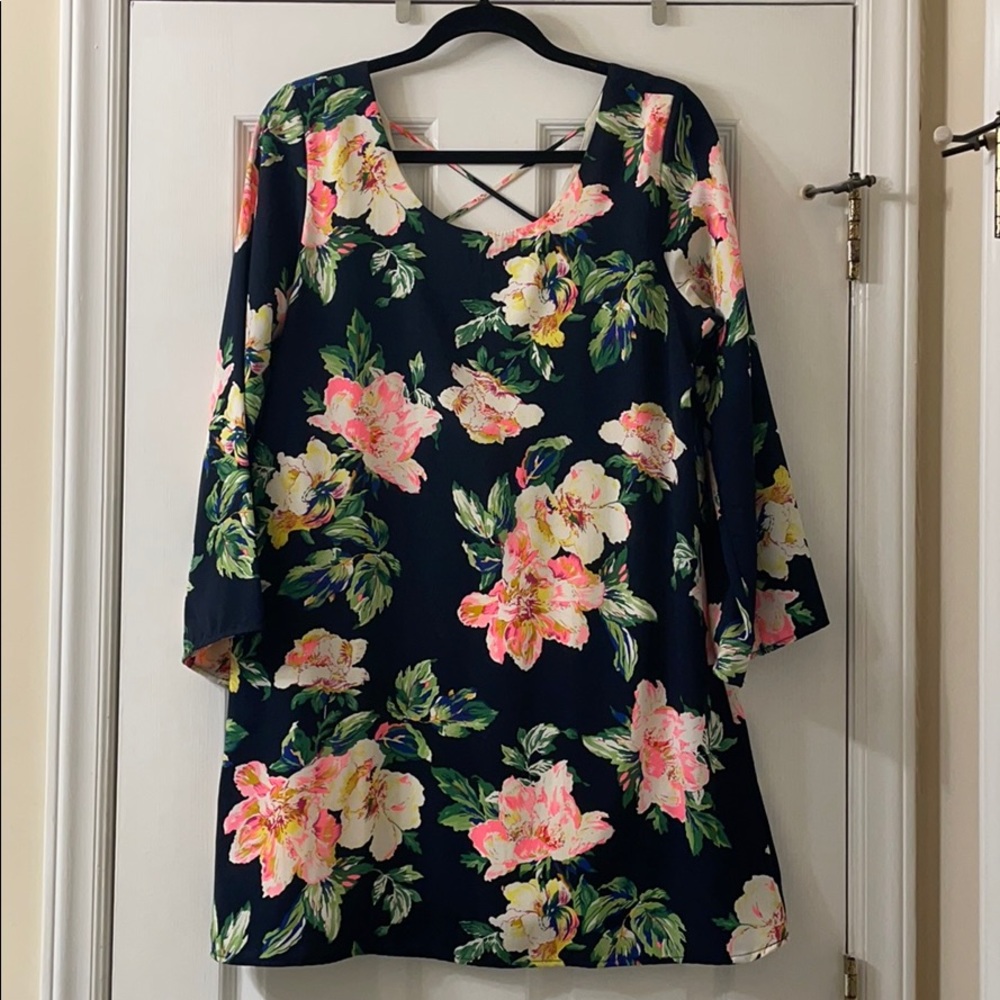 Floral Long Sleeve Mini Dress